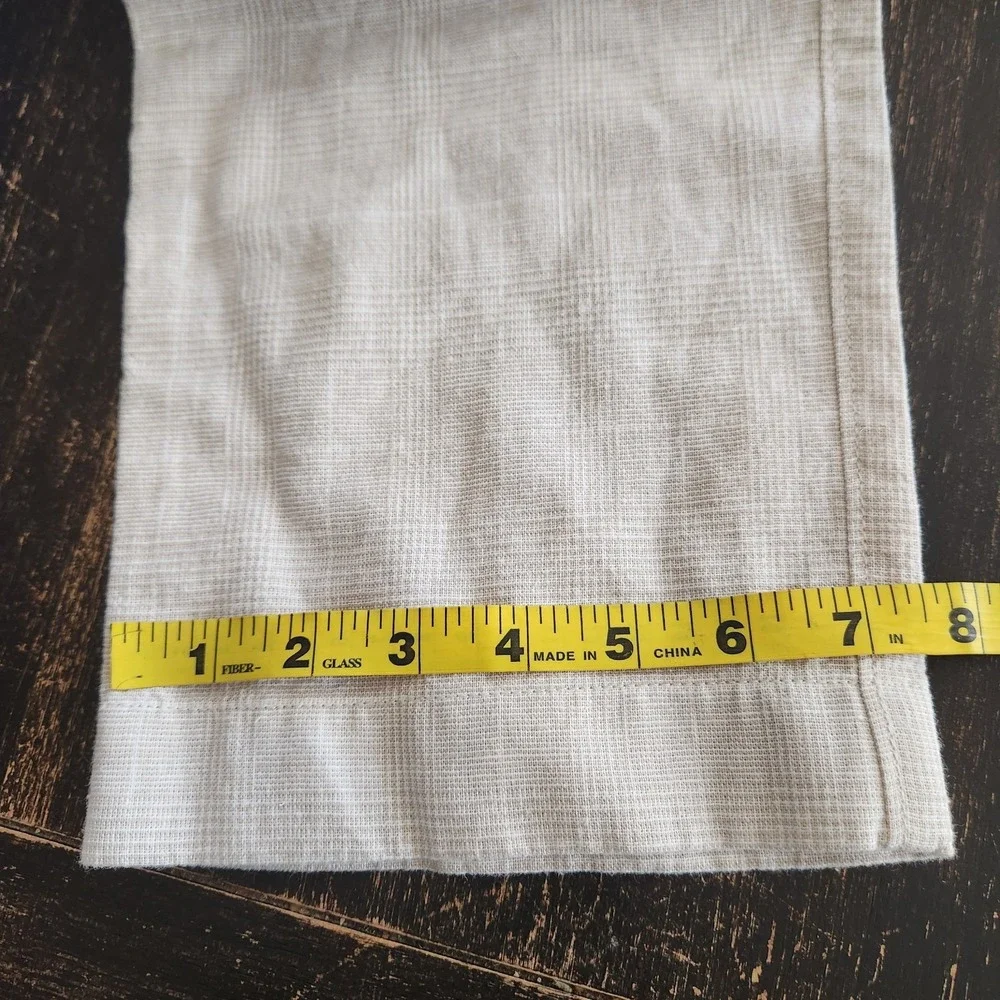 J.Crew Mens 33x32 Classic Fit Linen Trouser Beige‎ Glen Check Plaid Pants NWT